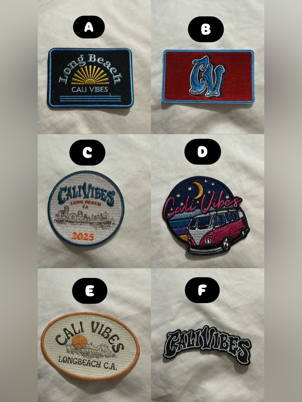 Cali Vibes Iron-On Patch Set — Assorted Colors